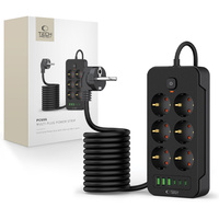 TECH-PROTECT LISTWA ZASILAJĄCA PC6X6 DO 3 USB 3 TYPE-C 6 GNIAZD 200CM