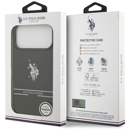 U.S. POLO ASSN. ETUI DH AND BOTTOM STRIPE LOGO DO MAGSAFE IPHONE 17 PRO