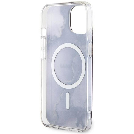 Etui Guess GUHMP14SHTMRSU na iPhone 14 purpurowy/purple hardcase Golden Marble MagSafe
