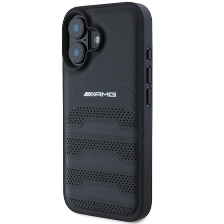 MERCEDES ETUI CASE POKROWIEC DO IPHONE 16 SKÓRZANE Z DEBOSSED LINES Z LOGO