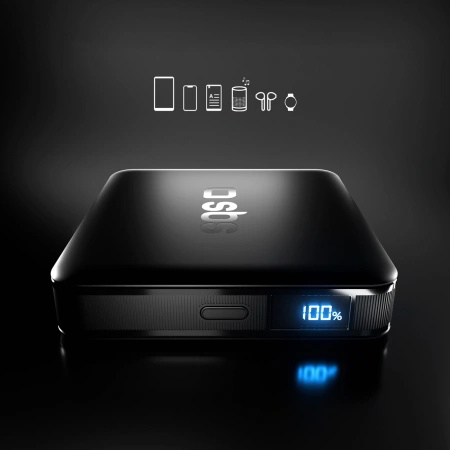 Powerbank SBS HD 10W 5000mAh USB-C z wyświetlaczem LCD - czarny