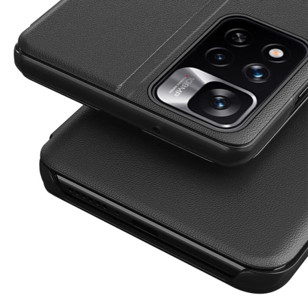 Eco Leather View Case elegancki futerał etui z klapką i funkcją podstawki Xiaomi Redmi Note 11T 5G / Redmi Note 11S 5G / Poco M4 Pro 5G  czarny
