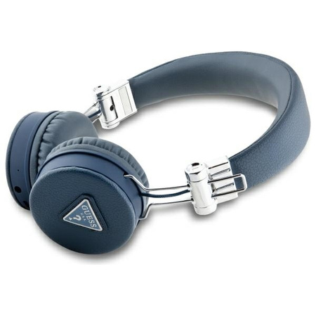 Guess słuchawki nauszne Bluetooth ENC    GUBH70PGTSPSB niebieski/blue Grained Classic Round Shape