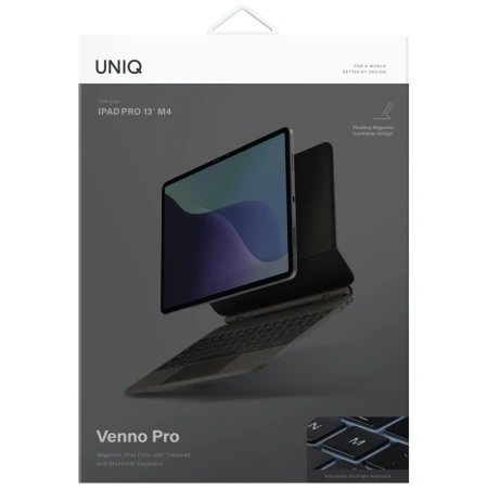 Etui UNIQ Venno Pro Magnetic Smart  z klawiaturą do iPad Air 13" 2024 / 2025 / iPad Pro 13" 2024 - czarne