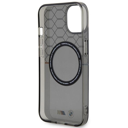 Etui BMW BMHMP14SHGPK na iPhone 14 - szare Pattern MagSafe