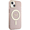 Etui Guess GUHMP14MHCMCGP na iPhone 14 Plus 6.7" - różowe Glitter Gold MagSafe