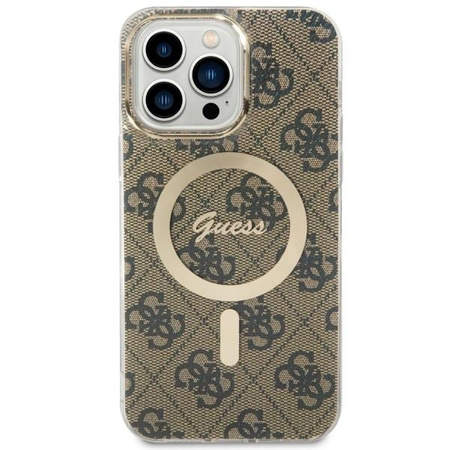 Etui Guess GUHMP14XH4STW na iPhone 14 Pro Max 6.7" - brązowe 4G MagSafe