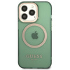 Guess GUHMP13LHTCMA iPhone 13 Pro / 13 6,1" zielony/khaki hard case Gold Outline Translucent MagSafe