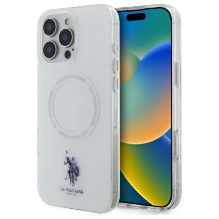 U.S. POLO ASSN. ETUI POKROWIEC DO IPHONE 16 PRO DO MAGSAFE IML RING BIAŁE