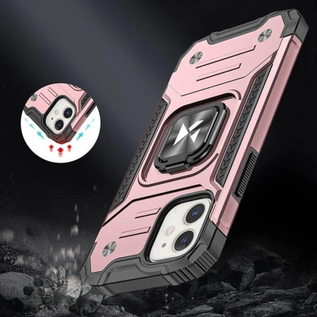 WOZINSKY ETUI RING ARMOR DO IPHONE 14 PANCERNY POKROWIEC MAGNETYCZNY ZŁOTY