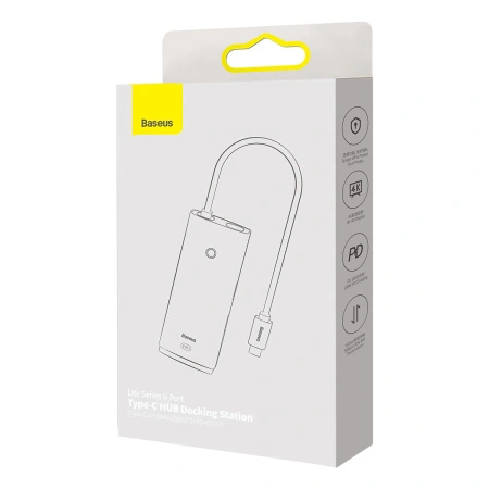 BASEUS LITE SERIES HUB USB C 2X USB 3.0 PD HDMI 1.4 SD TF DO LAPTOP TELEFON