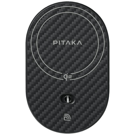 Uchwyt samochodowy z ładowarką           bezprzewodową PITAKA MagEZ Pro 2 Qi2 15W NFC Magsafe czarno szary