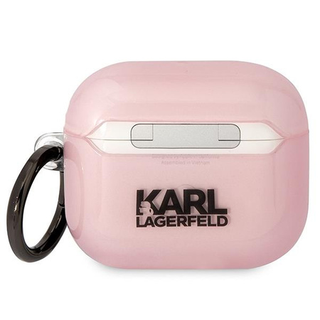 Etui Karl Lagerfeld KLA3HNCHTCP na AirPods 3 cover - różowe Ikonik Choupette