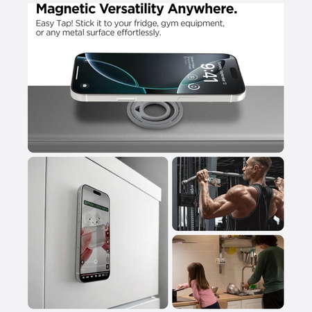 Uchwyt na telefon Spigen Dual Pop        MagSafe Phone Holder Slim szary marmur