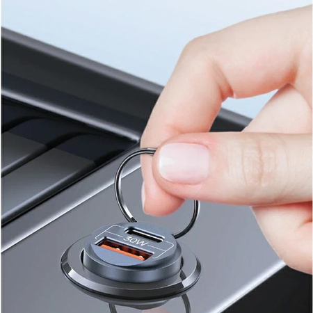 USAMS ŁADOWARKA SAMOCHODOWA 1xUSB 1xUSB-C C38 30WPD DO TELEFONÓW IPHONE