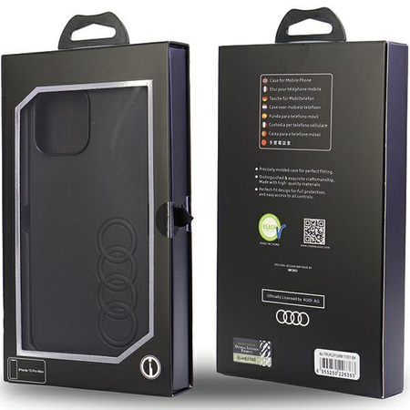 Etui Audi Synthetic Leather na iPhone 13 Pro Max 6.7" - czarne AU-TPUPCIP13PM-TT/D1-BK