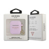 Etui Guess GUA2LSC4EU na AirPods 1/2 - fioletowe Silicone Charm 4G Collection