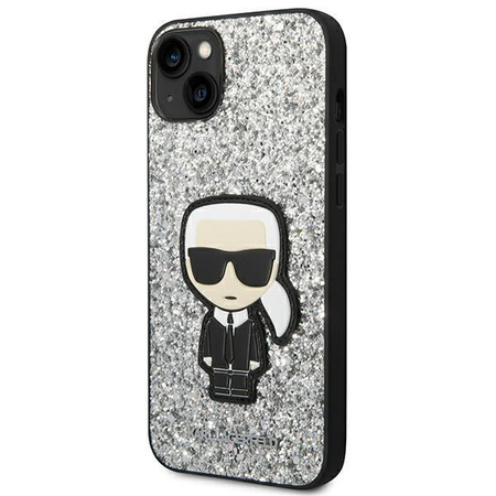 Karl Lagerfeld KLHCP14MGFKPG iPhone 14 Plus 6,7" hardcase srebrny/silver Glitter Flakes Ikonik