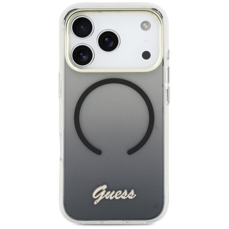 Etui Guess IML Gradient Script Metal     MagSafe do iPhone 17 Pro czarny