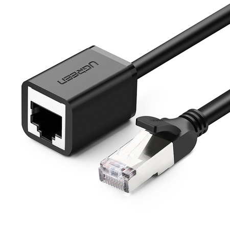 Ugreen przedłużacz kabel sieciowy internetowy Ethernet patchcord RJ45 F/UTP Cat. 6 1000Mb/s 0.5m czarny (NW112)