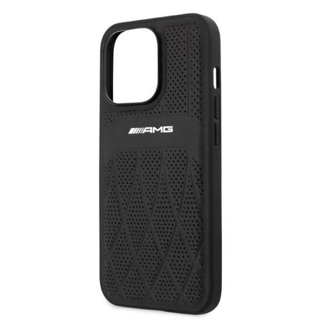 AMG AMHCP13XOSDBK iPhone 13 Pro Max 6,7" czarny/black hardcase Leather Curved Lines