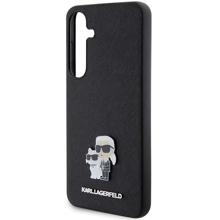 Etui Karl Lagerfeld Saffiano Karl&Choupette Metal Pin na Samsung Galaxy S24 - czarne