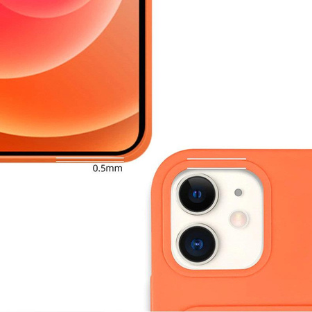Card Case silikonowe etui portfel z kieszonką na kartę dokumenty do iPhone 12 różowy