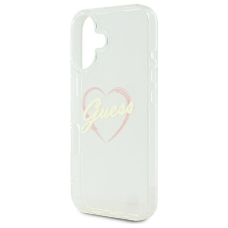 GUESS ETUI HARDCASE DO IPHONE 16 PLUS 6.7 Z MOTYWEM IML HEART PRZEŹROCZYSTE