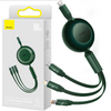 Baseus Bright Mirror 2 zwijany kabel przewód 3w1 USB Typ C - micro USB + Lightning + USB Typ C 3.5A 1.1m zielony (CAMJ010206)