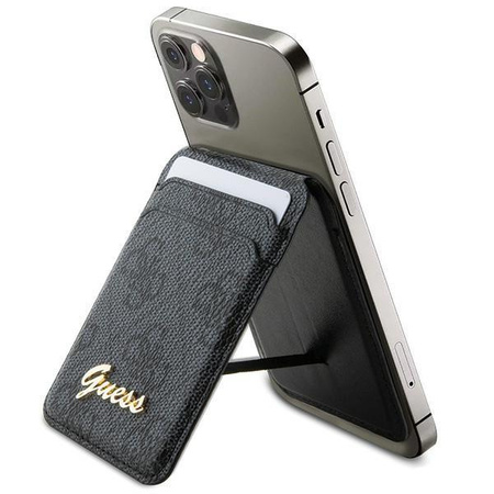 Etui Guess Wallet Card Slot Stand GUWMSHG4SHK - czarne MagSafe 4G Classic Logo