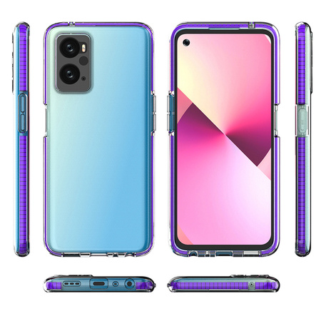 Spring Case etui Realme 9i, Oppo A36 / A76 / A96 silikonowy pokrowiec z ramką jasnoróżowe