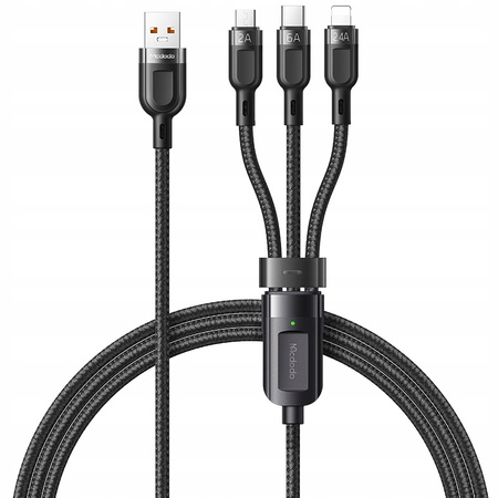 McDodo Kabel do telefonu, szybkie ładowanie, do iphone, Micro USB, USB-C 3w1 6A 65W QC 4  1,2m