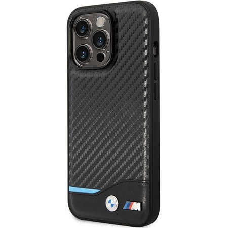 Etui BMW Leather Carbon BMHCP13L22NBCK na iPhone 13 Pro / na iPhone 13 - czarne