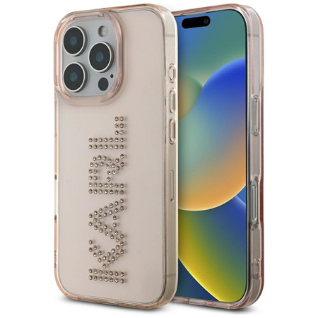 KARL LAGERFELD ETUI RHINESTONES LOGO DO IPHONE 16 PRO ELEGANCKIE I OCHRONNE