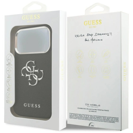 GUESS ETUI DO IPHONE 17 PRO GRANULOWANE LOGO 4G MAGNETYCZNE Z LOGO
