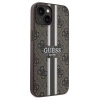 Etui Guess 4G Printed Stripes MagSafe na iPhone 15 / 14 / 13 - brązowe