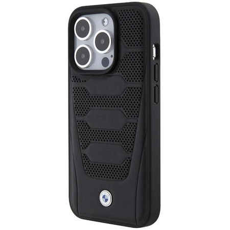 Etui BMW Leather Seats Pattern na iPhone 15 Pro Max - czarne