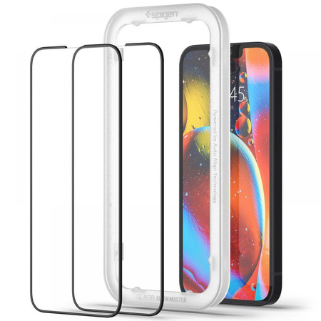 SZKŁO HARTOWANE SPIGEN ALM GLASS FC 2-PACK IPHONE 13 / 13 PRO / 14 BLACK