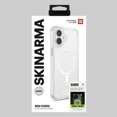 Skinarma etui Saido iPhone 16 Plus 6.7  Magnetic Charging zielony/green (niteglow)