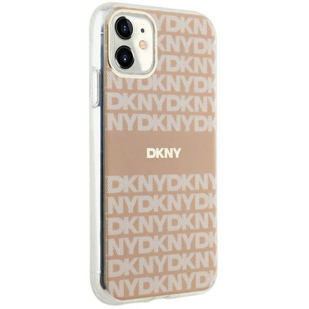 DKNY POKROWIEC DO IPHONE 11 XR IML MONO STRIPE DO MAGSAFE Z RÓŻOWYM LOGO