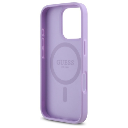 GUESS ETUI HARDCASE DO IPHONE 16 PRO MAX 6.9 DO MAGSAFE SAFFIANO FIOLETOWE