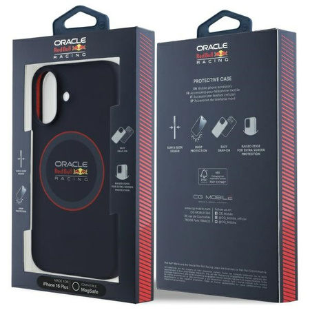 Red Bull RBHMP16M24SIILVR iPhone 16 Plus 6.7 hardcase granatowy/navy Silicone Red Ring MagSafe