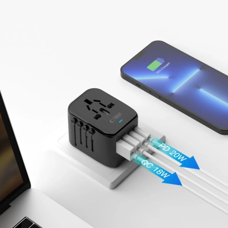 TECH-PROTECT ADAPTER PRZEJŚCIÓWKA TA200 DO EU UK US AU CZARNY