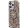 Etui Guess IML GCube MagSafe na iPhone 15 Pro Max - brązowe