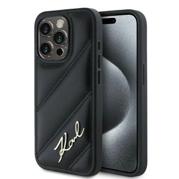 KARL LAGERFELD HARDCASE DO IPHONE 15 PRO MAX 6.7 DIAGONAL QUILTED POKROWIEC