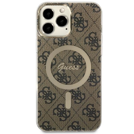 Etui Guess GUHMP13XH4STW na iPhone 13 Pro Max 6.7" - brązowe 4G MagSafe