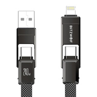 BLITZWOLF KABEL 4W1 USB-C LIGHTNING DO TELEFONÓW 240W 1,2M SZYBKIE