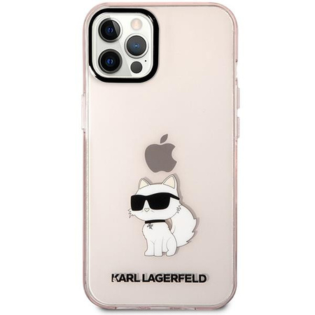 Etui Karl Lagerfeld KLHCP12MHNCHTCP na iPhone 12 /12 Pro - różowe Ikonik Choupette