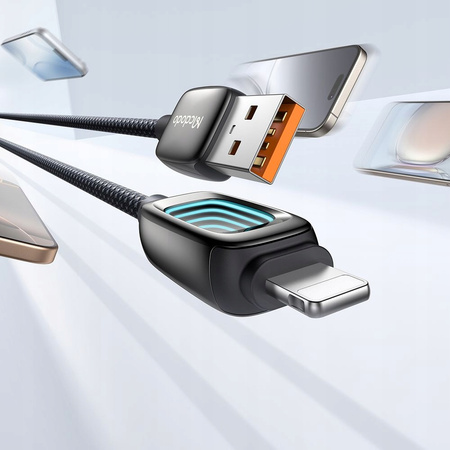 MCDODO KABEL USB-A LIGHTNING SZYBKIE ŁADOWANIE DO IPHONE PD 3A CZARNY 1M