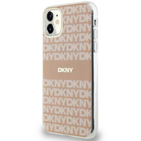 DKNY POKROWIEC DO IPHONE 11 XR IML MONO STRIPE DO MAGSAFE Z RÓŻOWYM LOGO